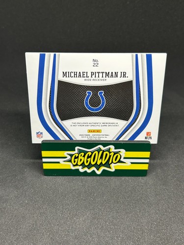 2020 Panini Certified - Jerseys Mirror Michael Pittman Jr. #22 Blue /99 RC PW1 - Picture 2 of 2