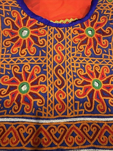 Handmade Afghan Traditional Girls Koucji Dress Set Purple And White 3T / 4T - Picture 12 of 12