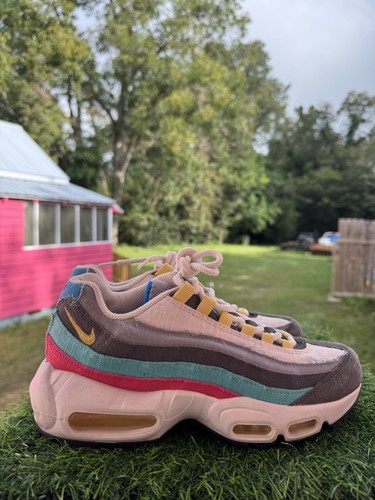 Nike Air Max 95 SE Schuhe Air Sprung Grau Aqua Pink DN4371-001 Jugend Größe 7Y - Bild 2 von 8