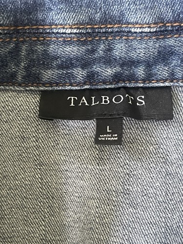 Chaqueta de mezclilla Talbot’s botón cintura delantera boho occidental para mujer talla L - Imagen 7 de 8