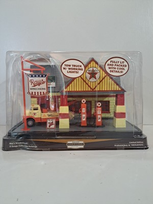 #ad #ad NIB Menards 279 8129 O Gauge Model Railroad Texaco Gas Station w Wrecker Truck $70.00