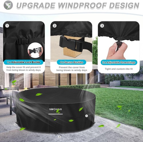 Garden Table Covers Waterproof Round Thermal Hot Tub Cover SPA Covers for Hot Tu - Picture 5 of 8