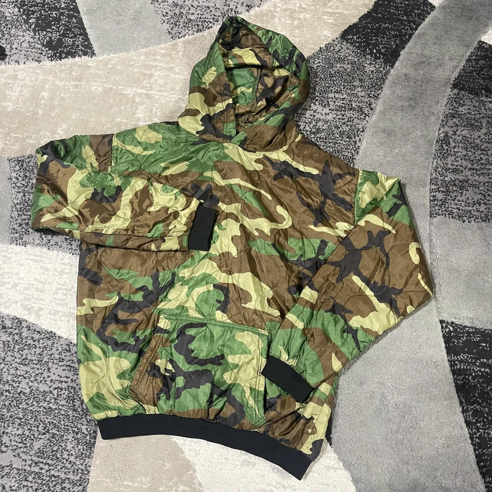 Zero Foxtrot Jacket Mens Large Green Camo Hoodie Pullover Quilted Nylon Ripstop - Image 2 of 4