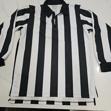 Smitty 2" Black White Stripe Single Layer Football Referee Long-Sleeve Shirt L