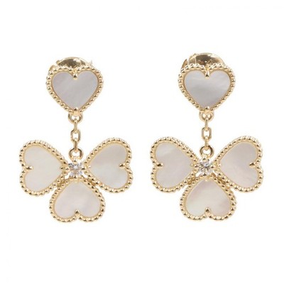Van Cleef & Arpels Sweetheart Diamant Ohrringe 18KYG Perlmutt