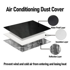 Window AC Unit Cover Water Dust Proof Air Conditioning Cover Black For Home Use