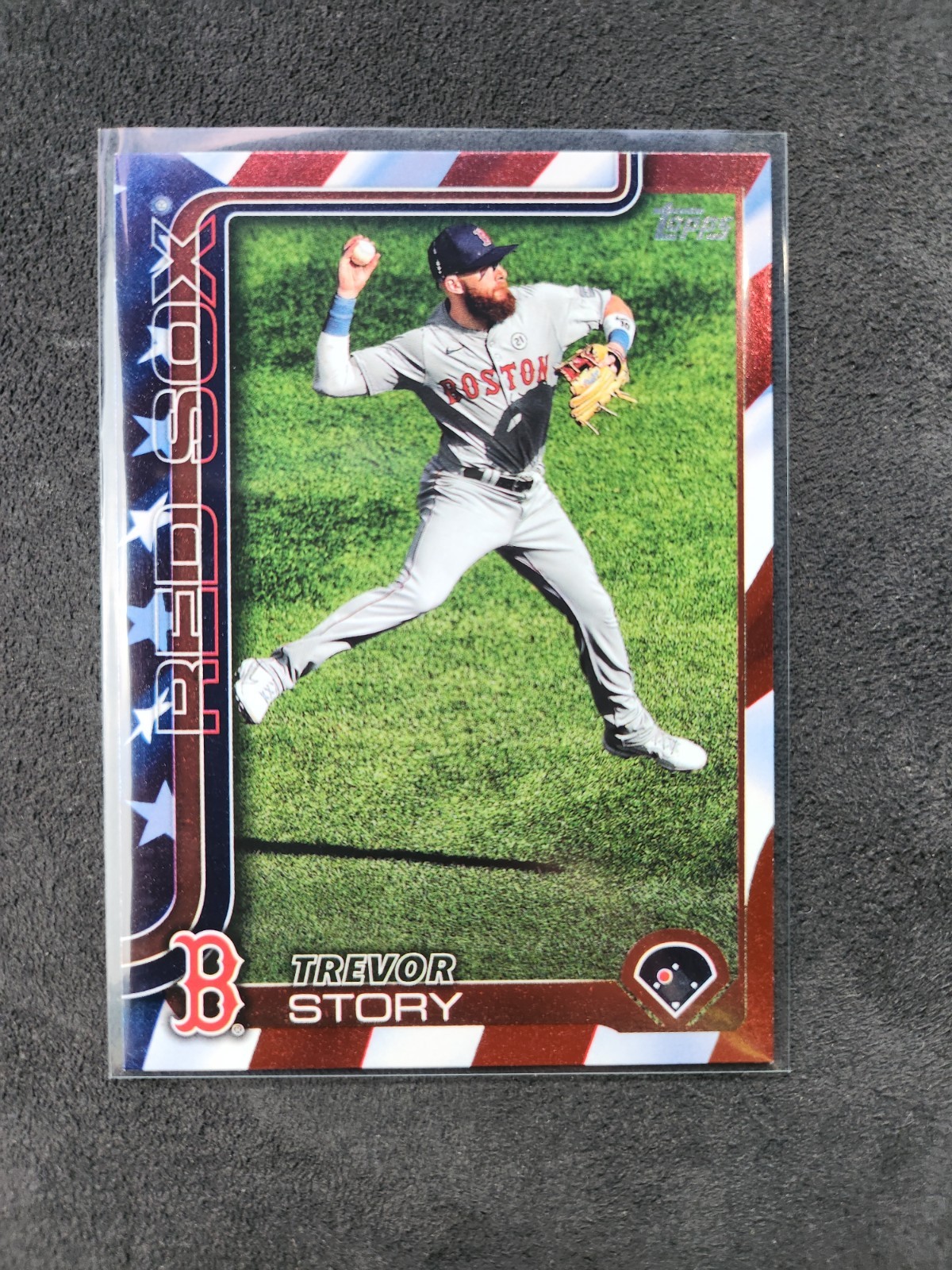 2025 Topps Series 2 Trevor Story Independence Day 3/76 America Flag Foil