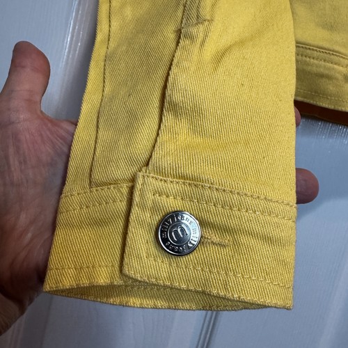 Milly Jeans Damen kleine Jeansjacke gelb geknöpfte Taschen Retro Pop Y2K Western - Bild 11 von 14