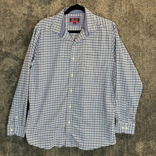 Johnston Murphy XC4 Hemd Herren Large Gingham Check Extrem Komfort Langarm