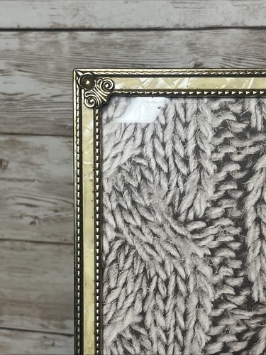 Vintage Gold Metall verziert Faux Perlmutt Intarsien 8x10" Bilderrahmen MCM - Bild 6 von 12