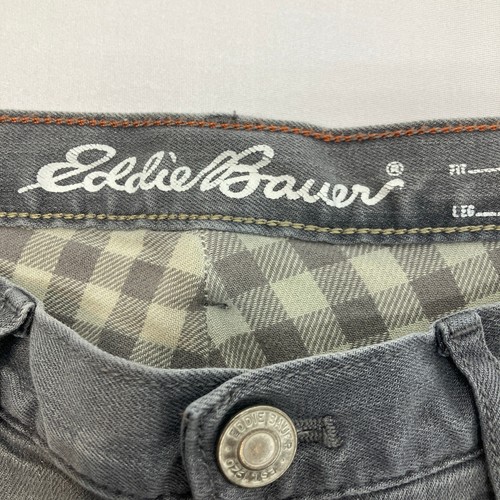 Eddie Bauer Flannel Lined Gray Jeans Boyfriend Fit Relaxed Leg Womens Size 4 - Picture 3 of 14