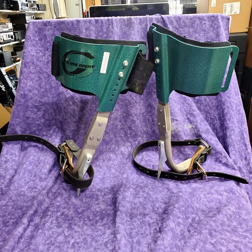 💥EXCELLENT💥CLIMB RIGHT ALUMINUM TREE CLIMBING SPURS & ULTRA LITE ALUMINUM PADS - Picture 2 of 23