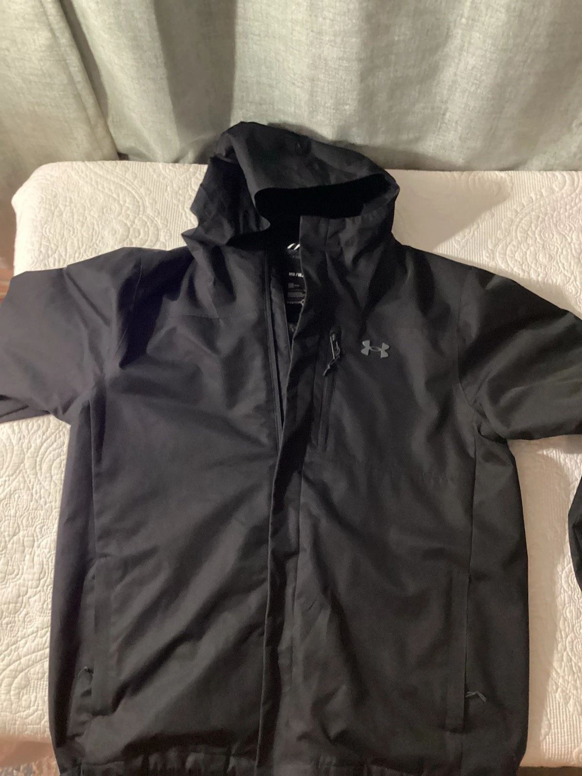 Under Armour Storm Men’s Black Hooded Full Zip Jacket w/ Pockets Short image 1