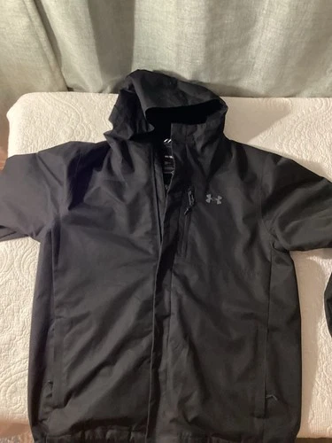 Under Armour Storm Men’s Black Hooded Full Zip Jacket w/ Pockets Short - product listing photo