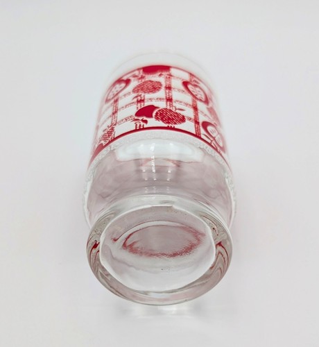 Vintage Red Apple Print Drinking Glass – Retro Mid-Century Kitchenware Tumbler - Picture 2 of 5