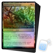 FOIL UNFLINCHING COURAGE (STARTER COLLECTION) X4 Foundations FDN Magic MTG CARD
