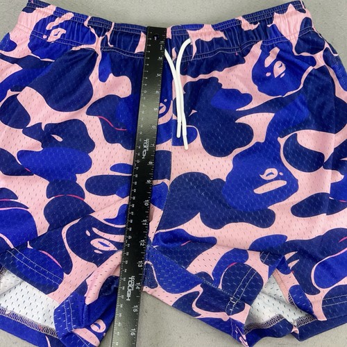 Mr. Remade Mesh Shorts Herren XL blau pink Camouflage Bape Logo Print Designer 5” - Bild 7 von 12