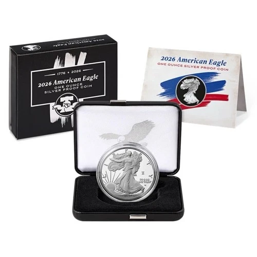 1776 - 2026 W Proof American Silver Eagle 1 oz Silver $1 250th Anniversary 26EA