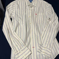 Abercrombie & Fitch Muscle Dress Shirt Mens Size Large  Yellow Strip