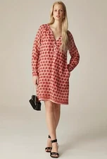 Nwt J. Crew Cabana Mini Dress in Block-Print Ramie Size L  CI921 $198 