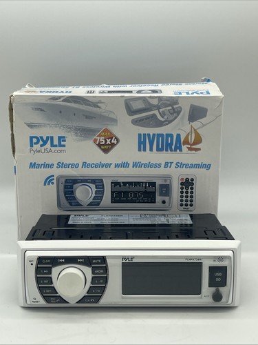 Pyle Bluetooth Marine Stereo Receiver Boat In-Dash AM/FM Radio PLRMR23BTW New - Picture 1 of 11
