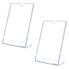  2 Pcs L Shape Stand Acrylic Display Table Sign Holder Advertisement Paper