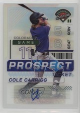 2024 Panini Prospect Edition Silver Prizm Signatures Cole Carrigg #84 Auto 16wc