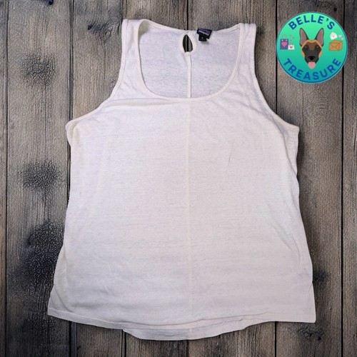 Patagonia Mount Airy Scoop Tank Top Women's XL Cream Linen Keyhole Back Hiking