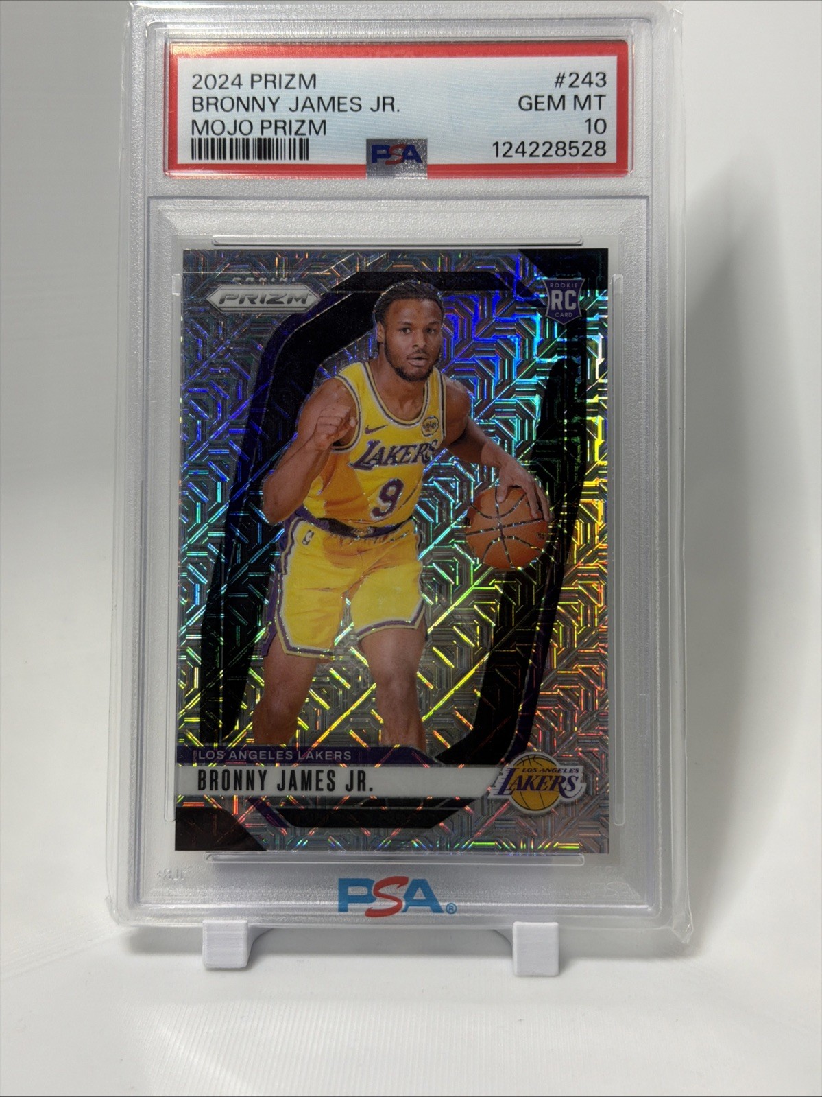 2024-25 Panini Prizm Bronny James Jr. Mojo Prizm /25 #243 (RC)