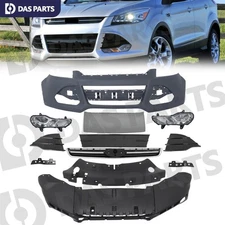 For 2013-2016 Ford Escape Front Bumper Assembly w/ Grille Grill Fog Lights Black