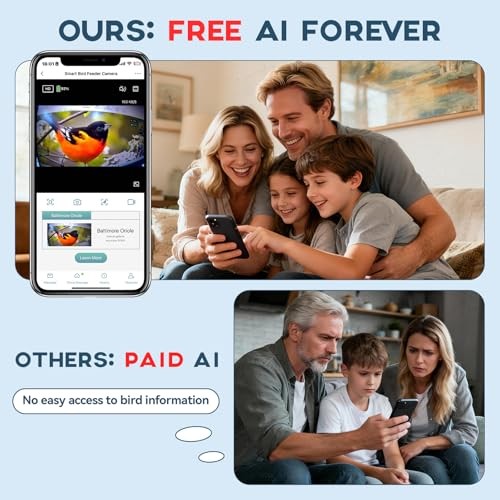 Bird Feeder with Camera-2K HD & Full Color Night Vision, Free BF002 Deep Blue