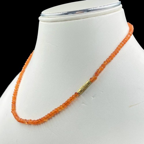 Orange Carnelian Faceted 3-4MM Gemstone Beaded Handmade Men Women Necklace 18" - Picture 8 of 12