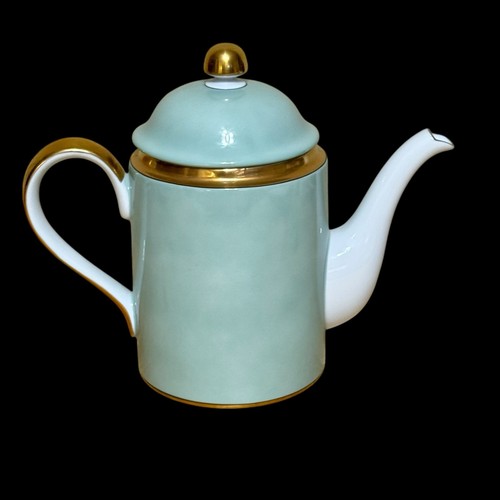 Fitz & Floyd Renaissance mintgrün Kaffeekanne mit Deckel - 5 Tassen, 8", Goldrand - Bild 6 von 12