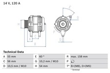 FITS OPEL AGILA A 1.0 12V ALTERNATOR 0 986 047 330 BOSCH