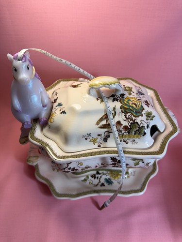 🦜Masons Ironstone Formosa Big Soup Tureen on Stand Patent Ironstone - Picture 15 of 15