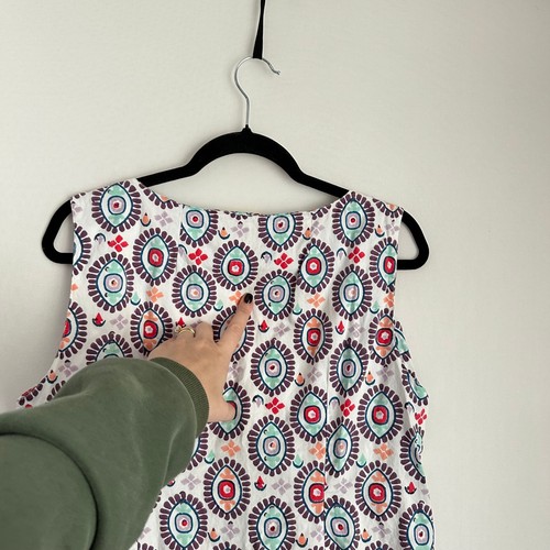 Roller Rabbit Women's Sleeveless Tunic Short Dress White Colorful Print Artsy L - Picture 12 of 13