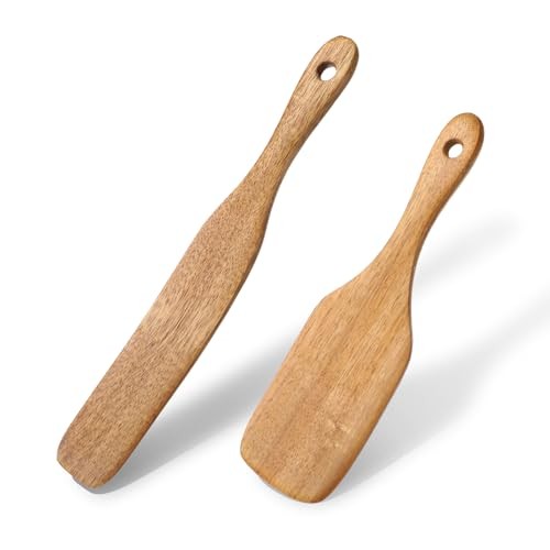 10 Inch Skinny Spurtle and Wood Spatula, Flat Handle Sourdough Mixer & Bread - Bild 1 von 7