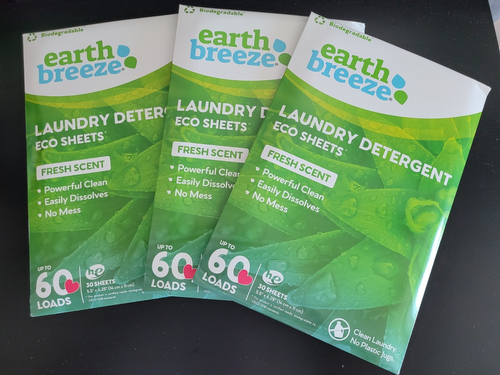 3 Earth Breeze Waschmittel Blätter frischer Duft 120 Blatt/240 Ladungen