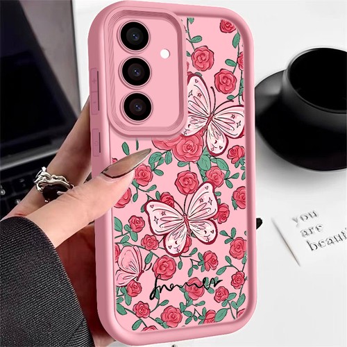 Girly Rose Butterfly Case For Smausng Galaxy A16 A15 A56 A06 S25 Ultra S24 Cover - Picture 14 of 17
