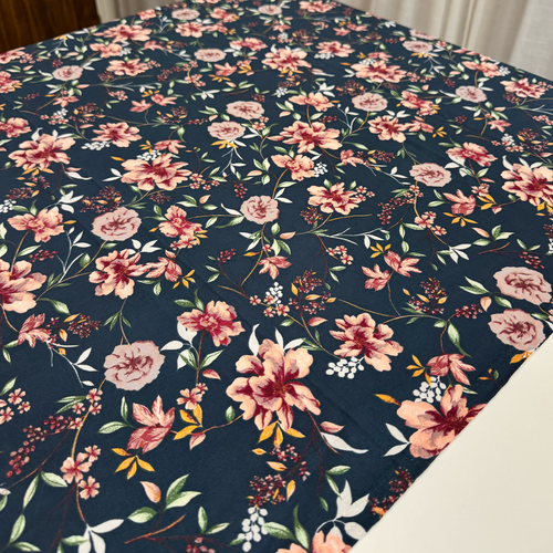 Cotton Floral Roses Pattern Fabric Pink Blue Sew Upholstery Job Lot Bundle 4.9m - Picture 4 of 4