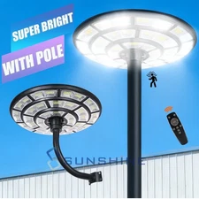 11000W 360° Angle Commercial Solar Street Light LED Outdoor Super Bright w/ Pole