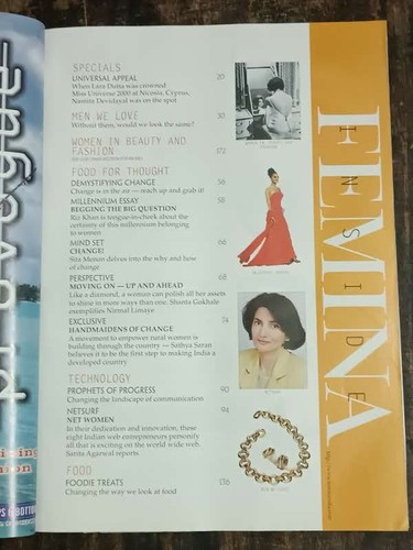 FEMINA MAGAZINE 2000 ANNIVERSARY ISSUE 41st, LARA, SUSHMITA, DIANA, YUKTA, AISHW - Picture 3 of 15