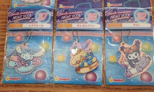 Sanrio Night Pool 2" acrylic keychain set Cinnamoroll Kuromi Little Twin Stars - Picture 3 of 3