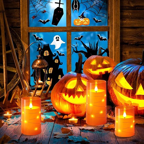 Flameless Candles with Remote Timers: Built-in Star String Lights 3D - Picture 4 of 4