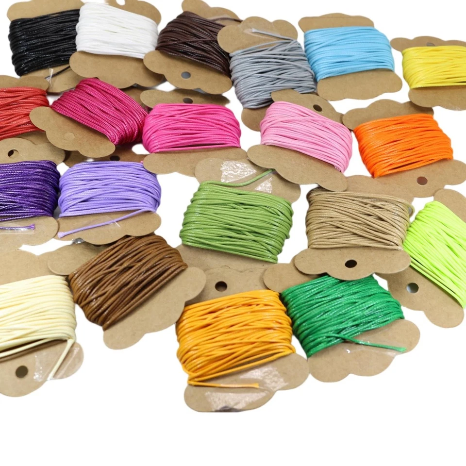 200 Yards Korean Waxed Cord String Thread 1mm for Bracelet Necklace 20 Color - Image 2 of 4
