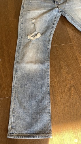 Blue Gap Cone DenimJeans Straight Size 32x32 Button Fly Ripped Slim Jeans - Picture 2 of 15