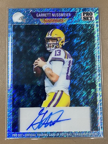 Autographe Jaxson Dart Auto RC 2024 feuille bleu scintillant Garrett Nussmeier #’d 20/20 - Photo 2/5