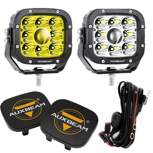 AUXBEAM 5"inch LED Driving Work Lights White/Amber Pods For Ford Bronco 2021-24 - Picture 23 of 31