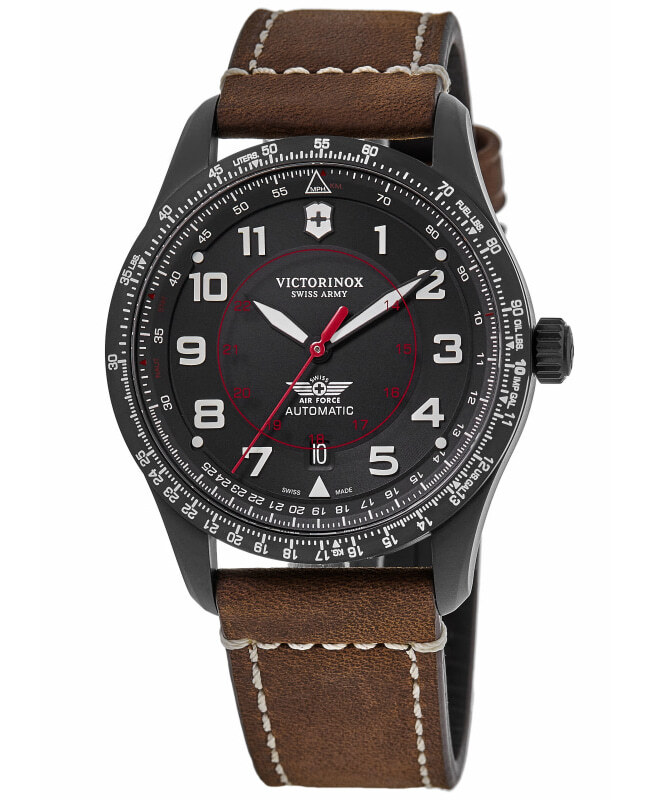 Новые мужские часы Victorinox Swiss Army Airboss с автоматическим черным циферблатом 241886
