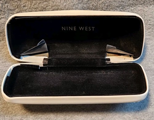 Brand New Nine West Sunglass Eyeglass Hard White Case Shiny Patent Black Lining - Picture 8 of 8